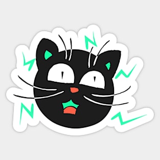 Crazy Electric Cat Sticker